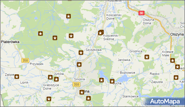 mapa Kościelniki Górne, Kościelniki Górne na mapie Targeo