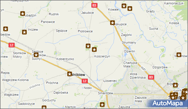 mapa Kościerzyn, Kościerzyn na mapie Targeo