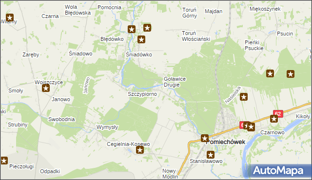 mapa Kosewko, Kosewko na mapie Targeo
