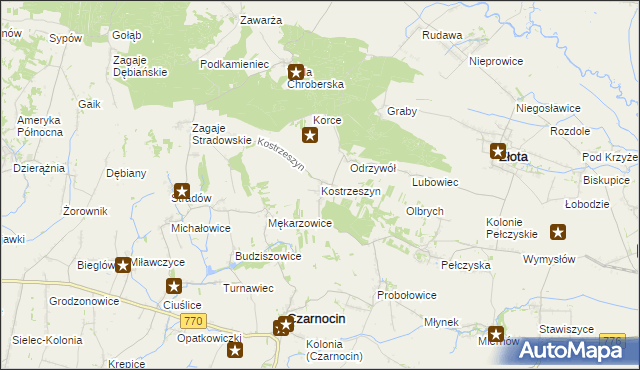 mapa Kostrzeszyn, Kostrzeszyn na mapie Targeo