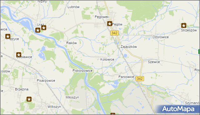 mapa Kotowice gmina Oborniki Śląskie, Kotowice gmina Oborniki Śląskie na mapie Targeo