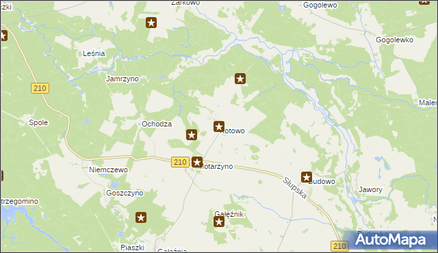 mapa Kotowo gmina Dębnica Kaszubska, Kotowo gmina Dębnica Kaszubska na mapie Targeo
