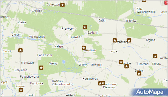 mapa Krajanka, Krajanka na mapie Targeo
