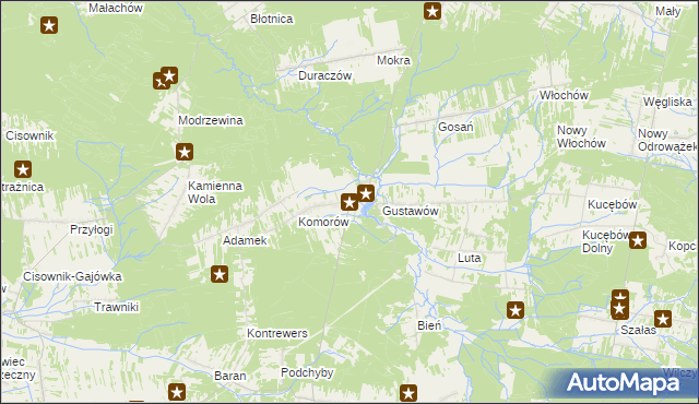 mapa Krasna gmina Stąporków, Krasna gmina Stąporków na mapie Targeo