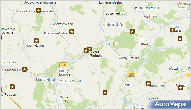 mapa Krasowo-Siódmaki, Krasowo-Siódmaki na mapie Targeo