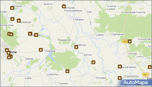 mapa Kretków, Kretków na mapie Targeo