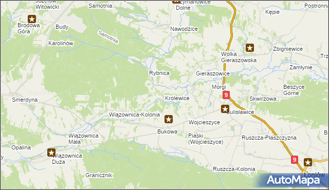 mapa Królewice gmina Łoniów, Królewice gmina Łoniów na mapie Targeo