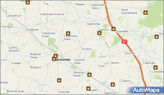 mapa Krościn, Krościn na mapie Targeo