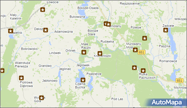 mapa Krucieniszki, Krucieniszki na mapie Targeo