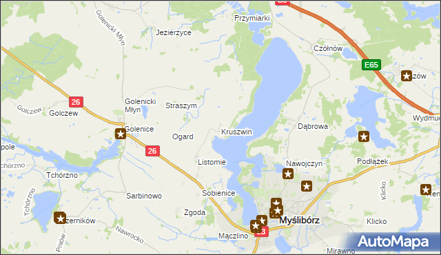 mapa Kruszwin, Kruszwin na mapie Targeo