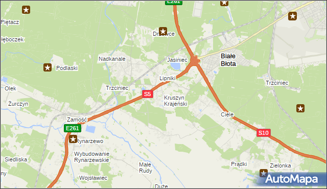 mapa Kruszyn Krajeński, Kruszyn Krajeński na mapie Targeo
