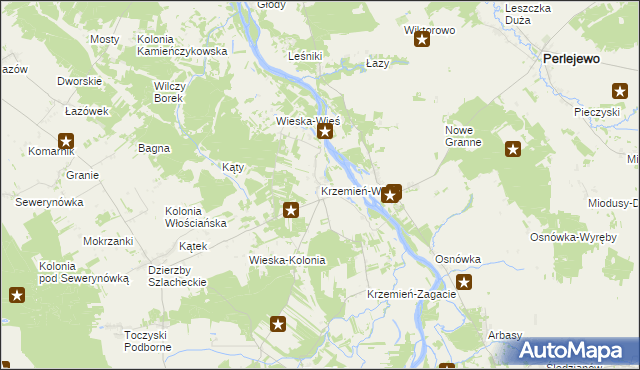 mapa Krzemień-Wieś, Krzemień-Wieś na mapie Targeo