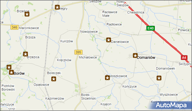 mapa Kuchary gmina Domaniów, Kuchary gmina Domaniów na mapie Targeo