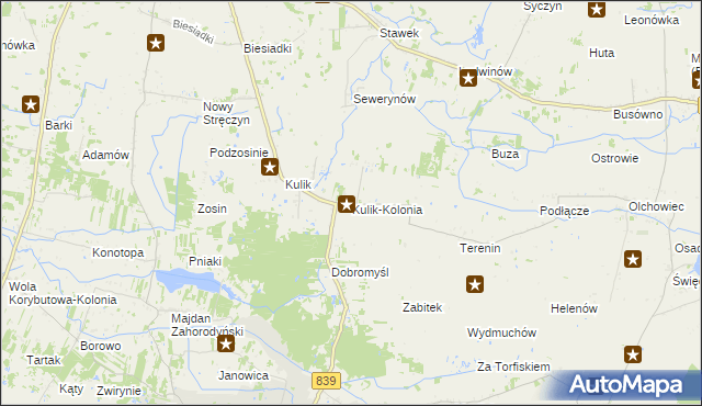 mapa Kulik-Kolonia, Kulik-Kolonia na mapie Targeo