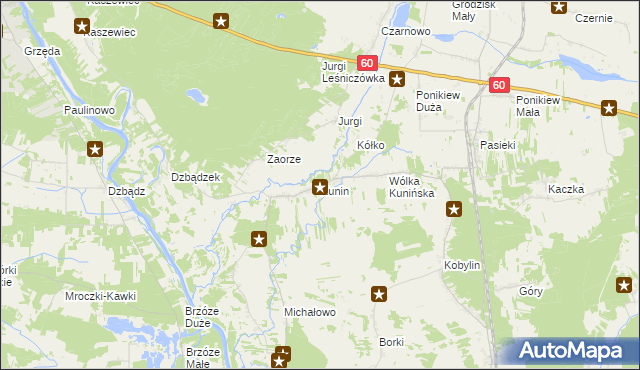 mapa Kunin, Kunin na mapie Targeo
