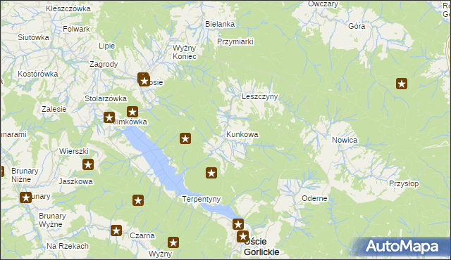 mapa Kunkowa, Kunkowa na mapie Targeo