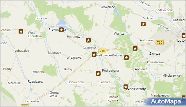 mapa Kwiatkowice-Kolonia, Kwiatkowice-Kolonia na mapie Targeo