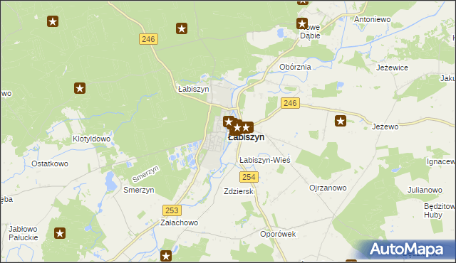 mapa Łabiszyn powiat żniński, Łabiszyn powiat żniński na mapie Targeo