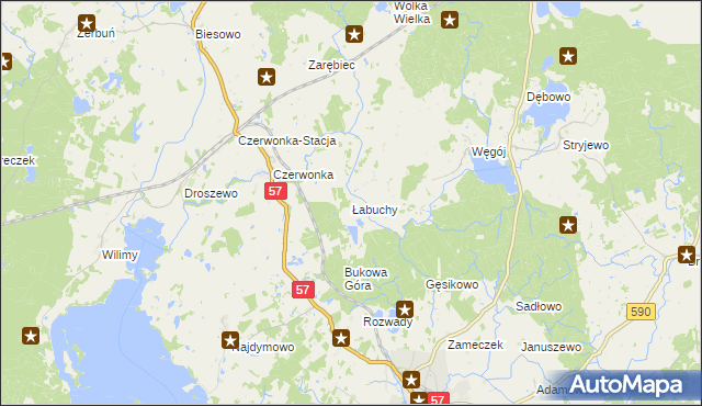 mapa Łabuchy, Łabuchy na mapie Targeo