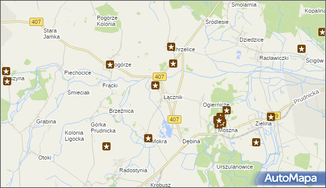 mapa Łącznik, Łącznik na mapie Targeo
