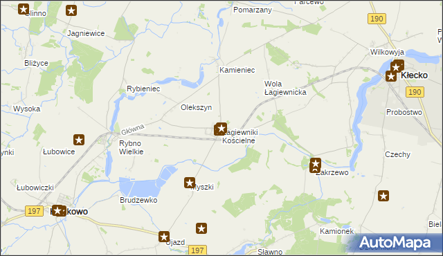 mapa Łagiewniki Kościelne, Łagiewniki Kościelne na mapie Targeo