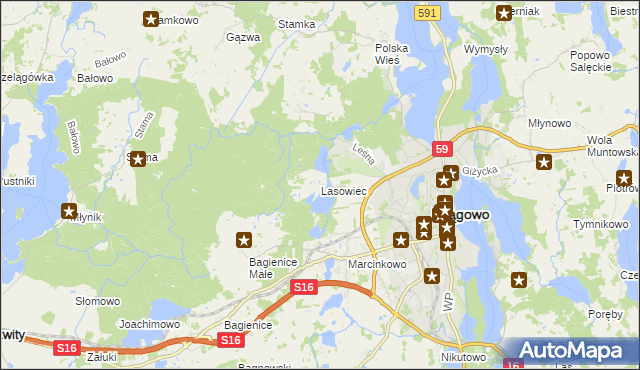 mapa Lasowiec, Lasowiec na mapie Targeo