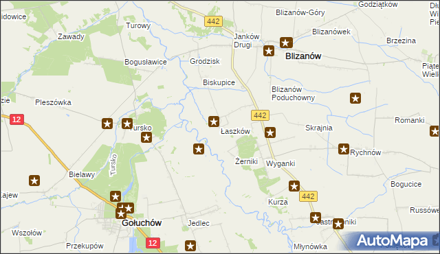 mapa Łaszków, Łaszków na mapie Targeo