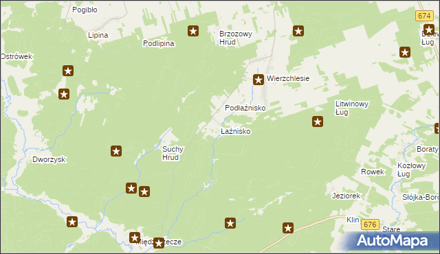 mapa Łaźnisko, Łaźnisko na mapie Targeo