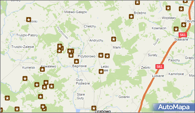 mapa Łebki Duże, Łebki Duże na mapie Targeo