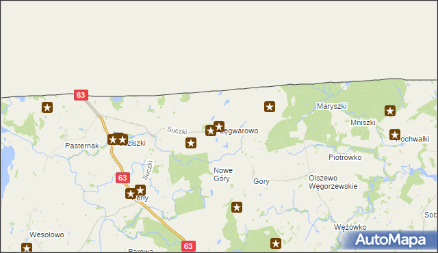 mapa Łęgwarowo, Łęgwarowo na mapie Targeo