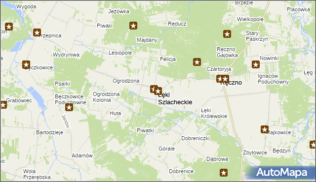 mapa Łęki Szlacheckie, Łęki Szlacheckie na mapie Targeo