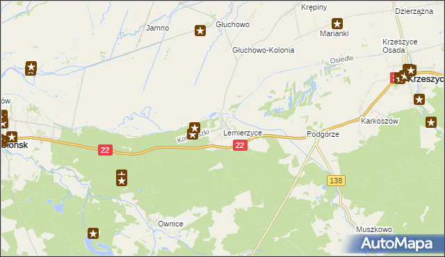 mapa Lemierzyce, Lemierzyce na mapie Targeo
