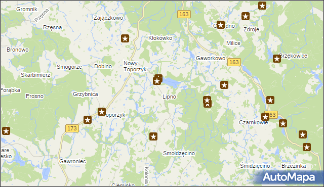 mapa Lipno gmina Połczyn-Zdrój, Lipno gmina Połczyn-Zdrój na mapie Targeo