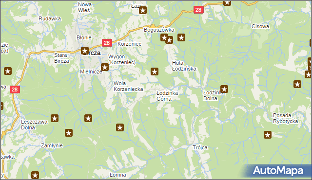 mapa Łodzinka Górna, Łodzinka Górna na mapie Targeo