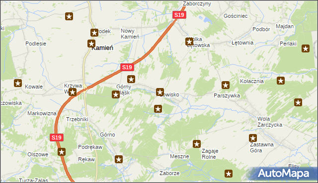 mapa Łowisko, Łowisko na mapie Targeo