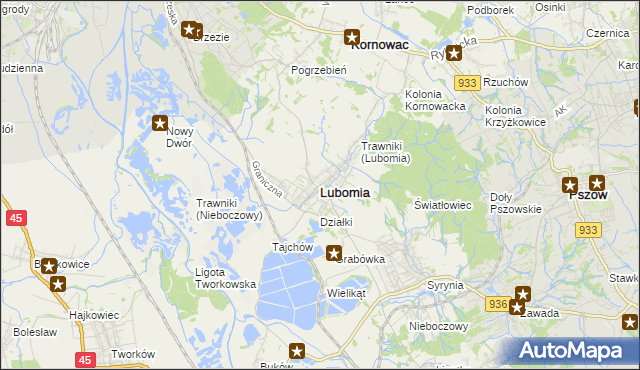 mapa Lubomia, Lubomia na mapie Targeo