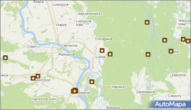 mapa Lubów gmina Jemielno, Lubów gmina Jemielno na mapie Targeo