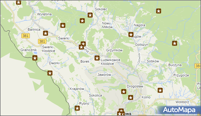 mapa Ludwikowice Kłodzkie, Ludwikowice Kłodzkie na mapie Targeo