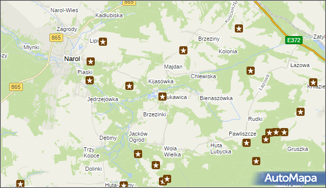 mapa Łukawica gmina Narol, Łukawica gmina Narol na mapie Targeo