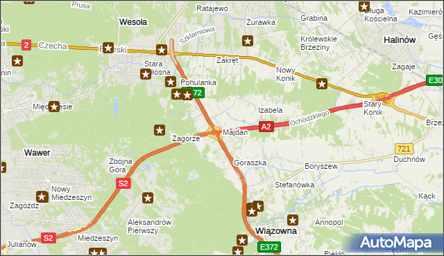 mapa Majdan gmina Wiązowna, Majdan gmina Wiązowna na mapie Targeo