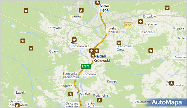 mapa Majdan Królewski, Majdan Królewski na mapie Targeo