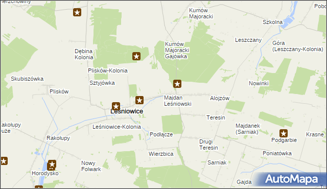 mapa Majdan Leśniowski, Majdan Leśniowski na mapie Targeo