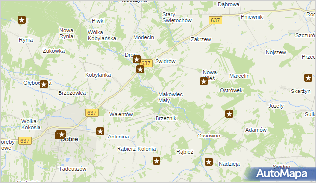 mapa Makówiec Mały, Makówiec Mały na mapie Targeo