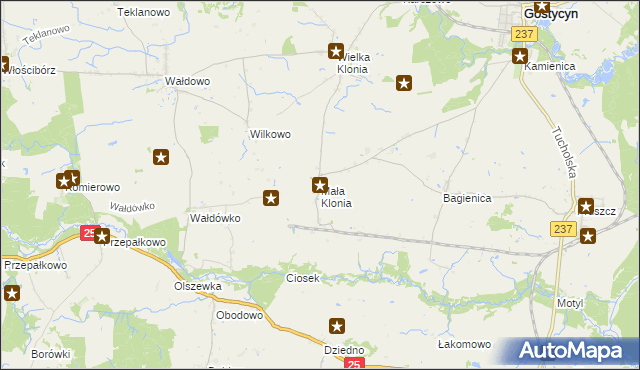 mapa Mała Klonia gmina Gostycyn, Mała Klonia gmina Gostycyn na mapie Targeo