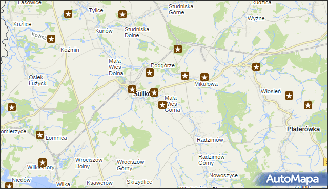 mapa Mała Wieś Górna, Mała Wieś Górna na mapie Targeo
