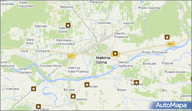 mapa Małkinia Górna, Małkinia Górna na mapie Targeo