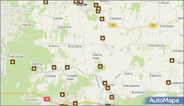 mapa Małusy Małe, Małusy Małe na mapie Targeo
