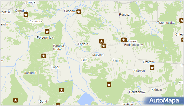 mapa Marysin gmina Kotuń, Marysin gmina Kotuń na mapie Targeo