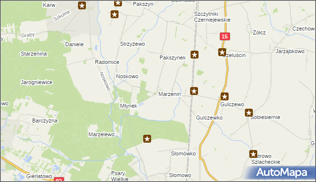 mapa Marzenin gmina Września, Marzenin gmina Września na mapie Targeo