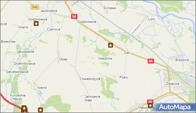 mapa Maszków gmina Oława, Maszków gmina Oława na mapie Targeo